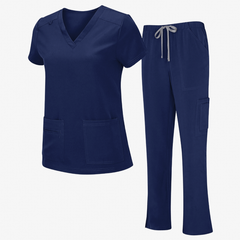 GO! Classic Navy Cargo Scrub Set