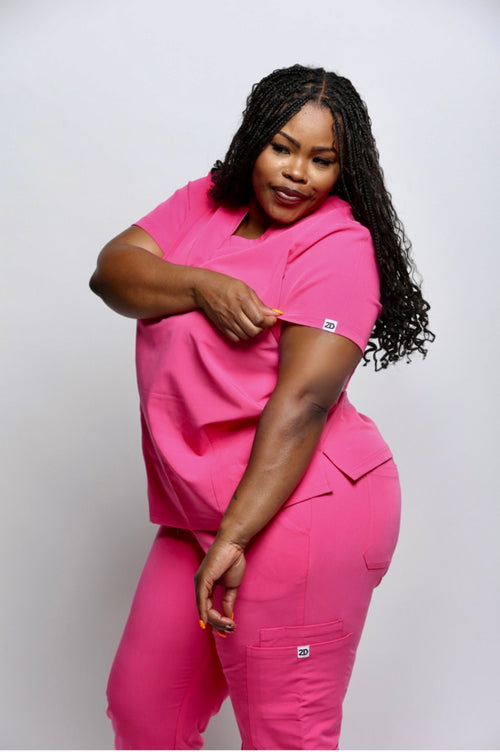 2D Action Scrub Top – Pink
