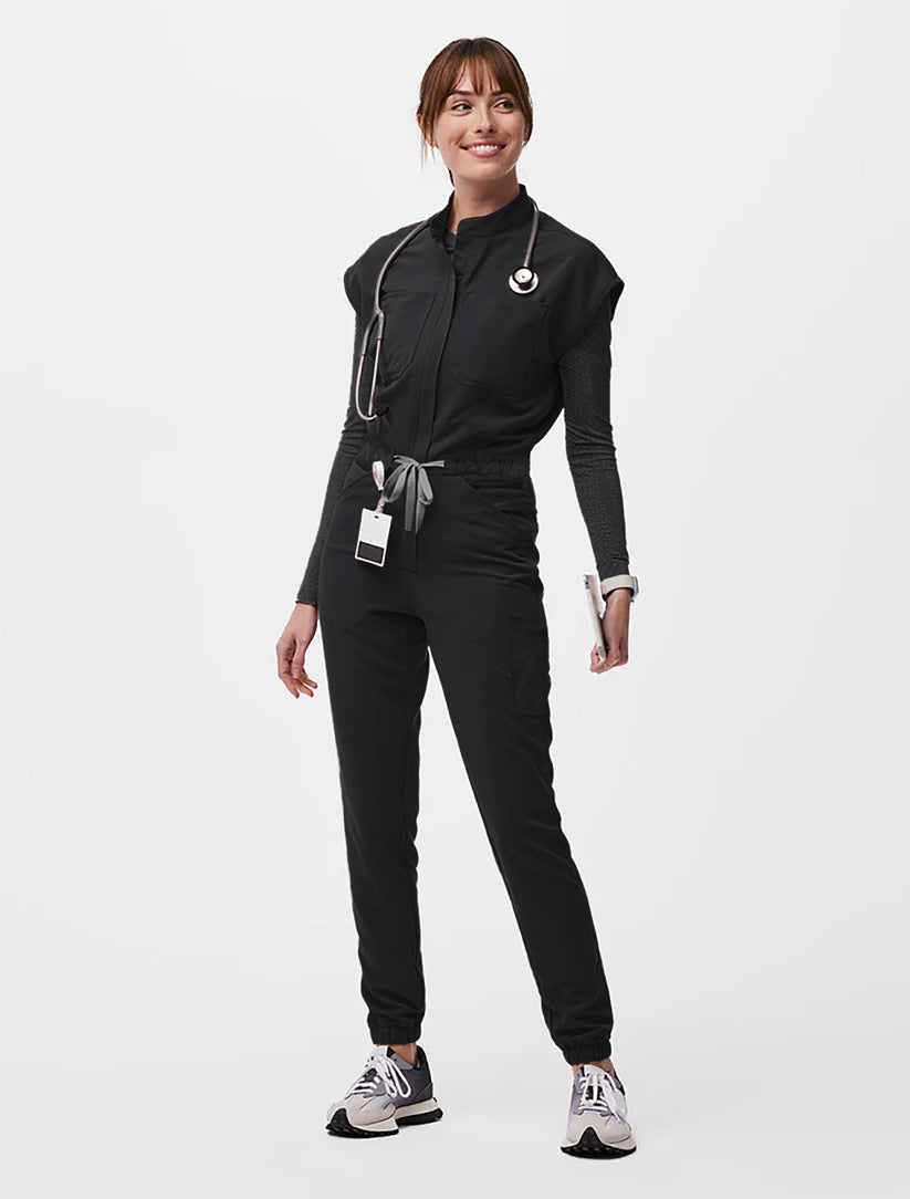 Stylish Round Neck- neckline adds a tough of sophistication Princess Seams-Seam creates a flattering silhouette enhances your natural shape Zipper Release-Easy wear and removal, saving you time and ensuring a secure fit Enhanced Stretch- Crafted premium stretch, curvy friendly Pockets- 2 chest, 2 side waist