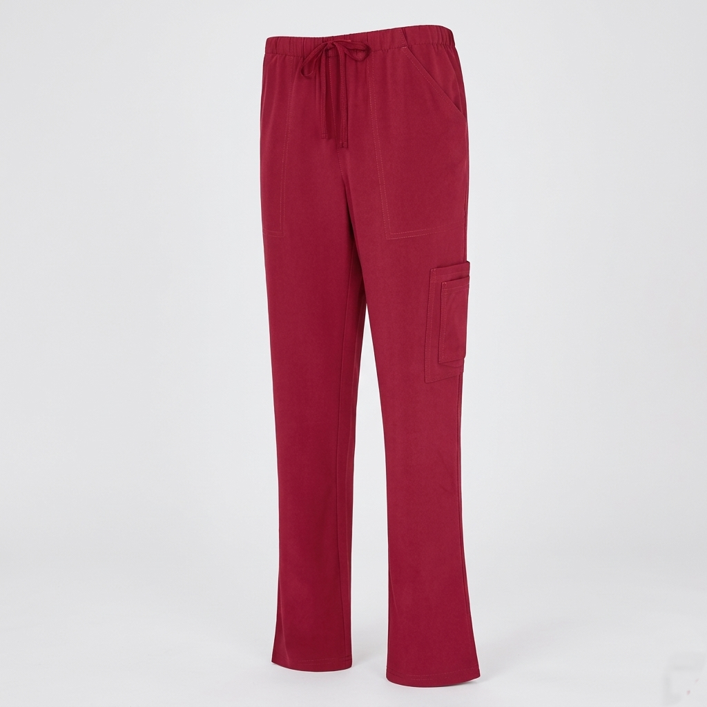 GO! Classic Red Pink Rose Cargo Scrub