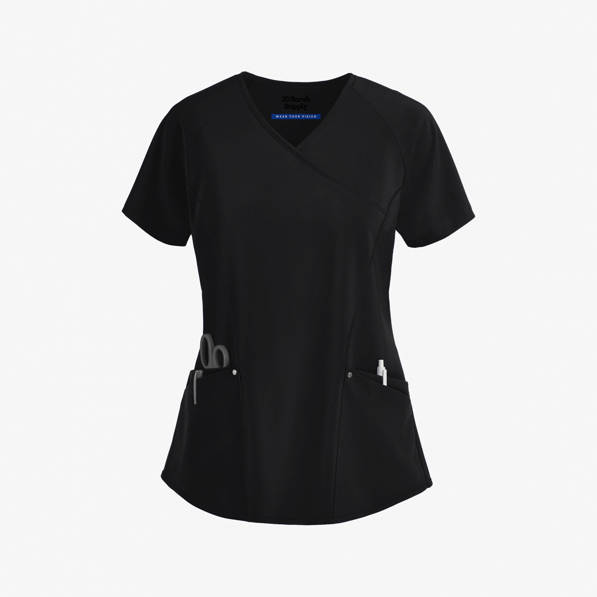 2D GO Jogger Scrub Top - Black