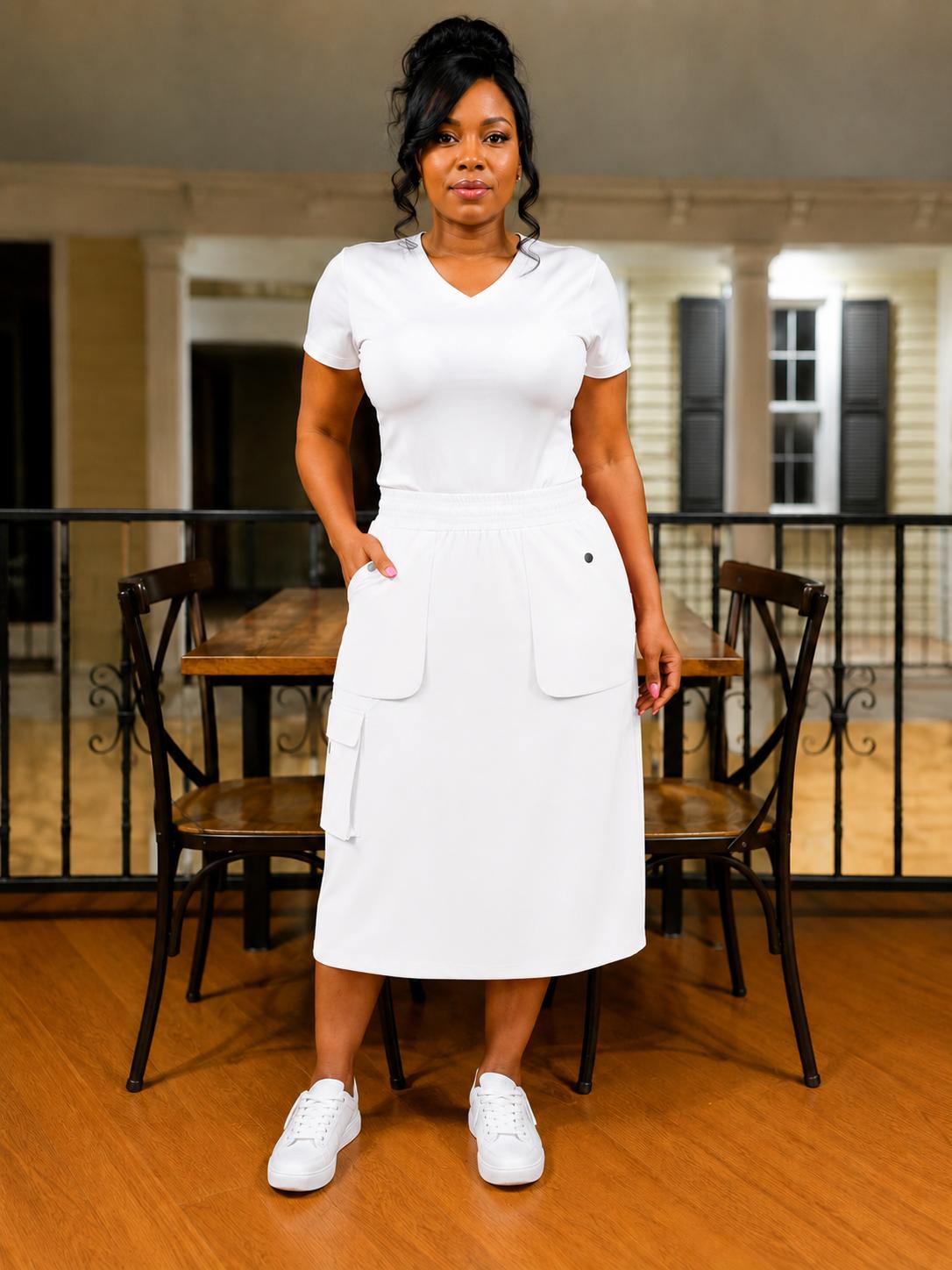 2D MediChic Knit Waist - White