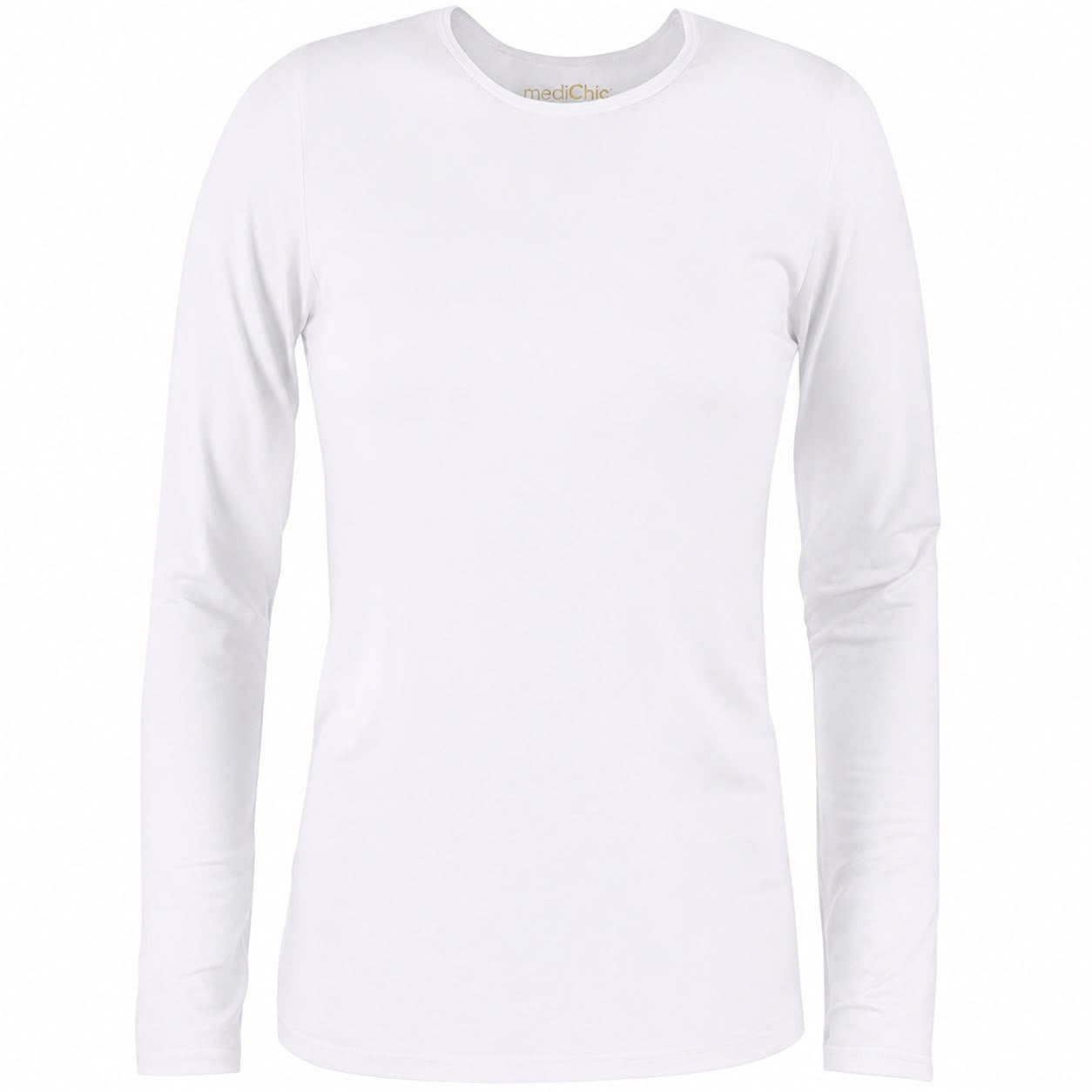 T Shirts-Long Sleeve Performance Underscrub - White
