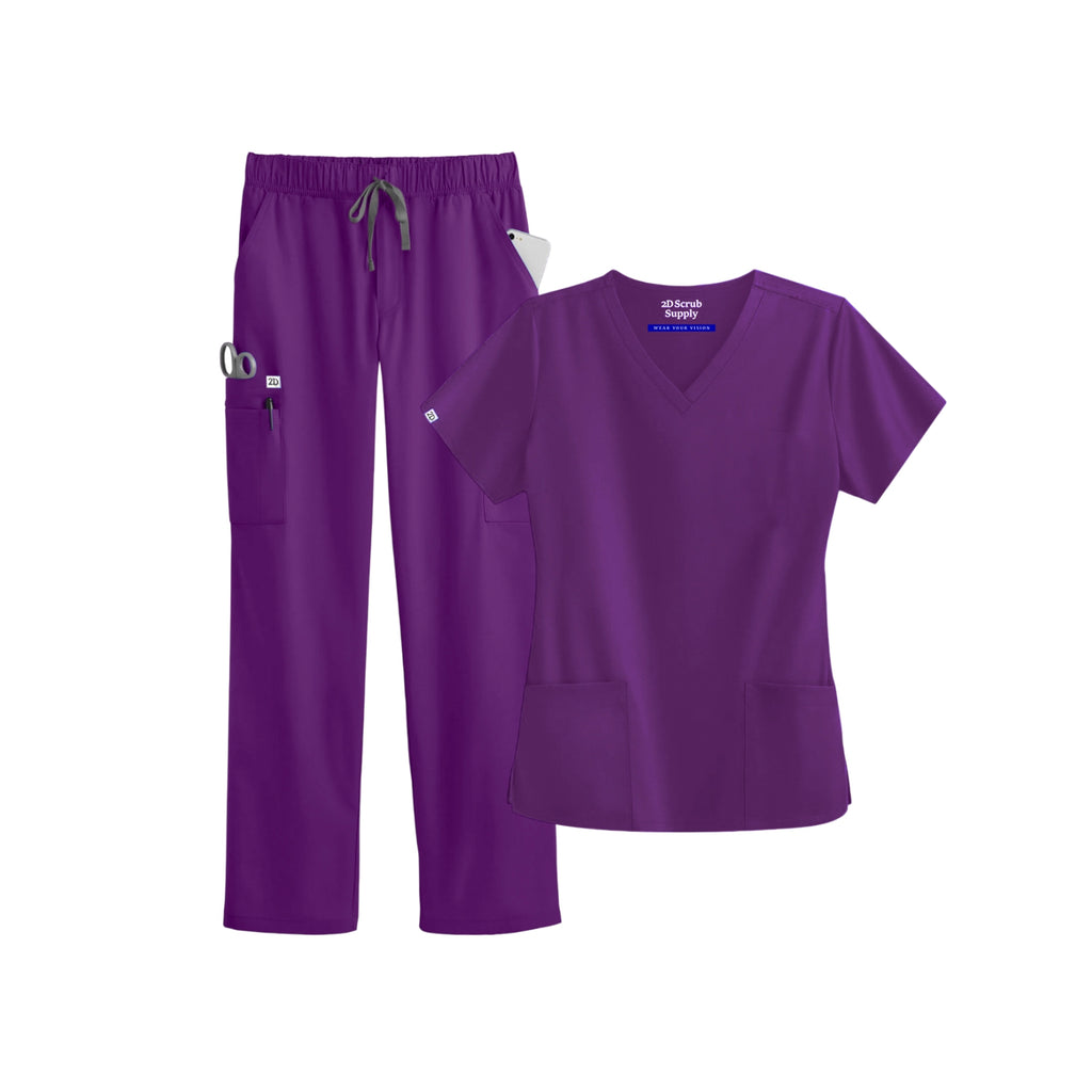 2D Action Collection – Eggplant Scrub Set