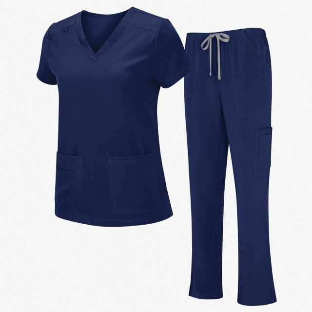 GO! Classic Navy Cargo Scrub Set