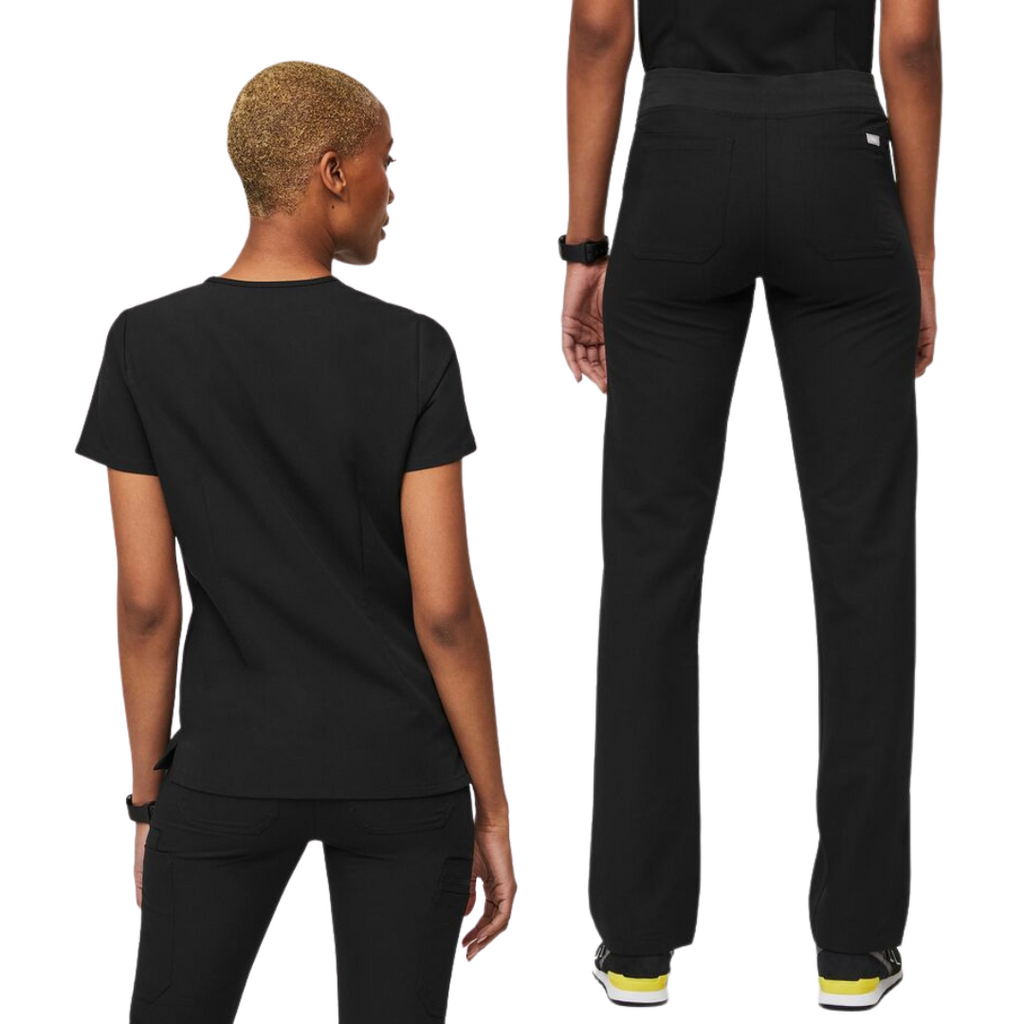 GO! Classic Black Cargo Scrub Set